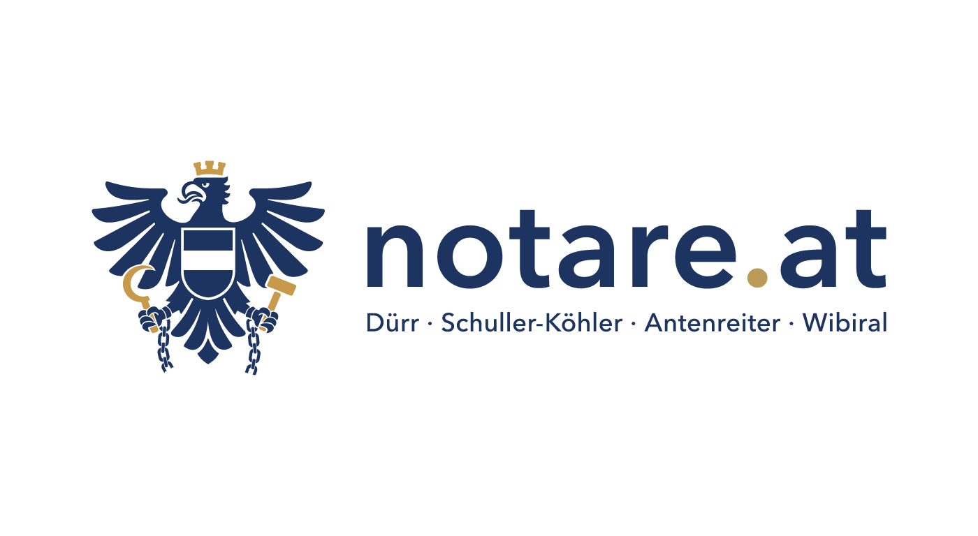 notare.at mit modernisiertem Wappen und den Namen der Notare